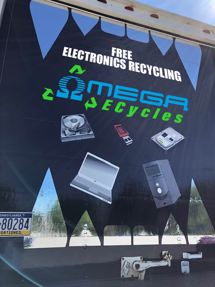 The electronics shredder truck at Omega ECycles